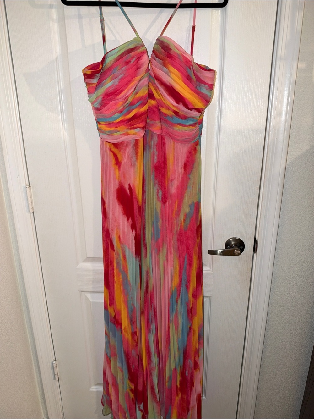 Xscape Multicolor Pink Strappy Maxi Dress